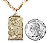 14KT Gold Filled St. Michael Rectangle Medal 5720GF/24G