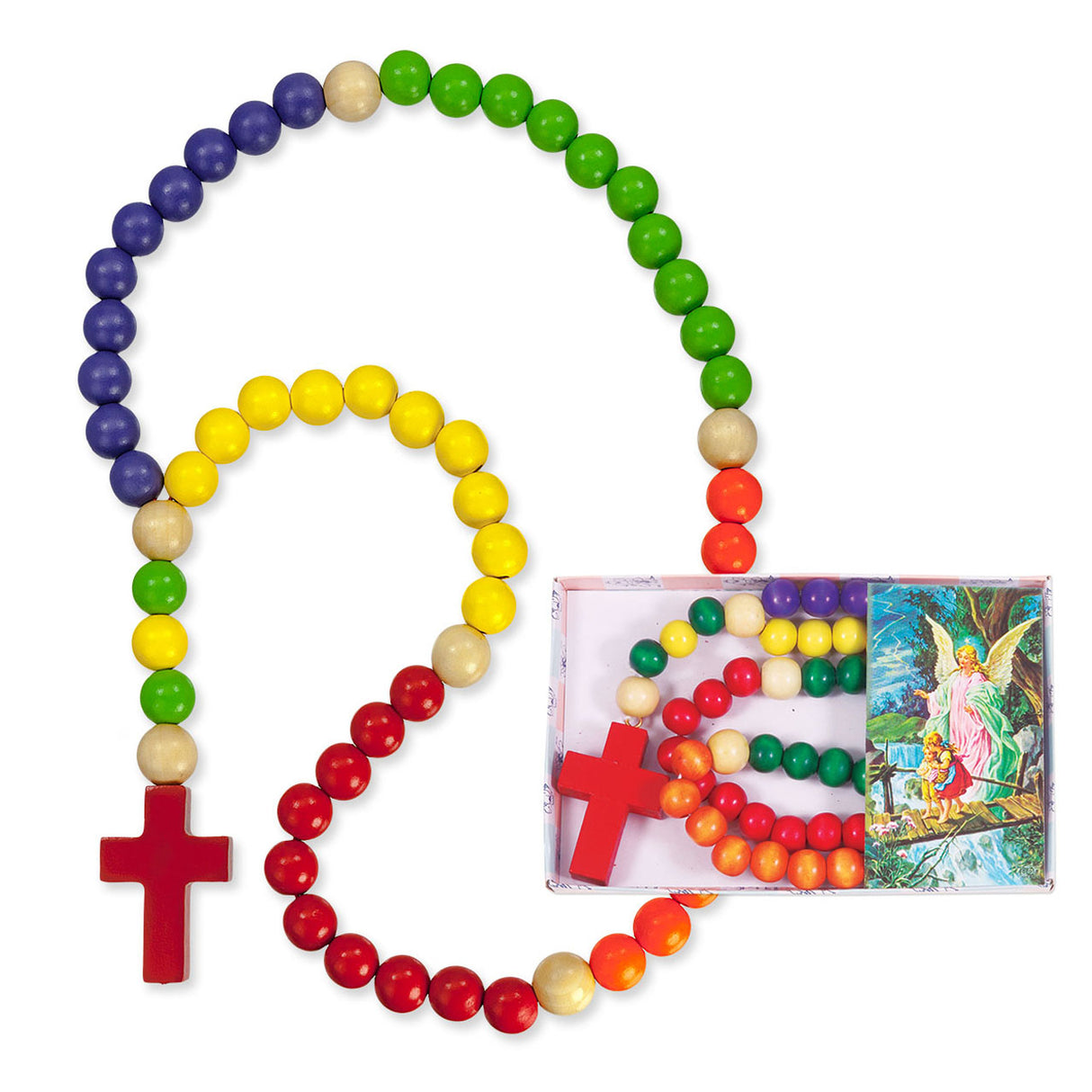 Wooden Kiddie Rosary in Primary Colors