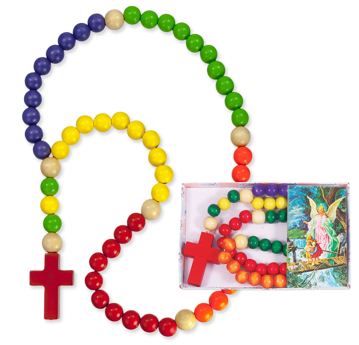 Wooden Kiddie Rosary in Primary Colors