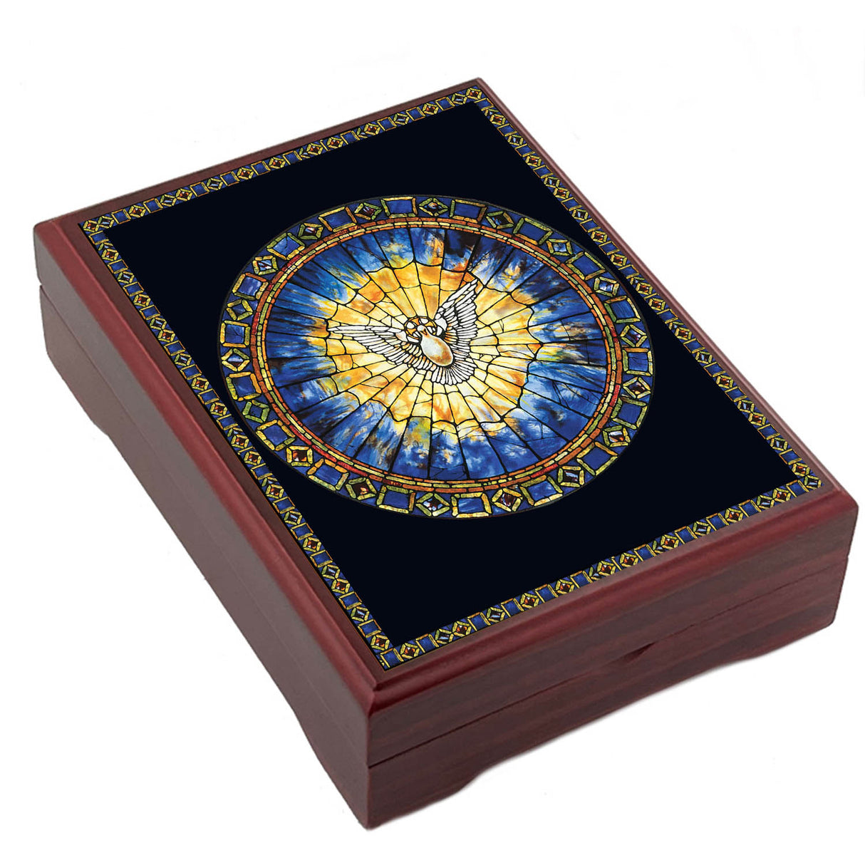 Holy Spirit Icon Wood Rosary Box BOX24