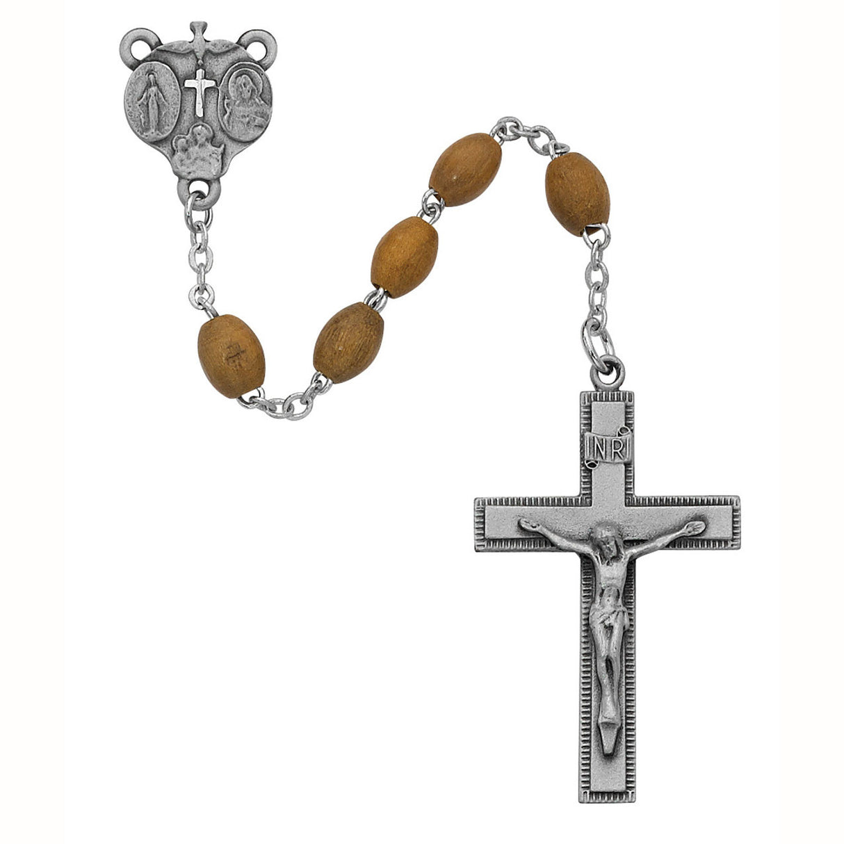 Deluxe Oval Olivewood Bead Rosary 171DF