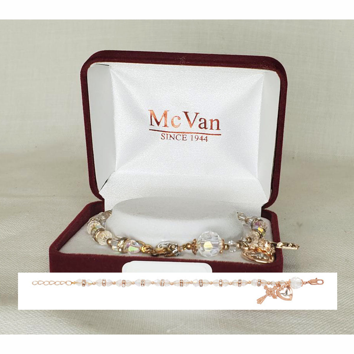 Rose Gold & Crystal Rosary Bracelet BR363