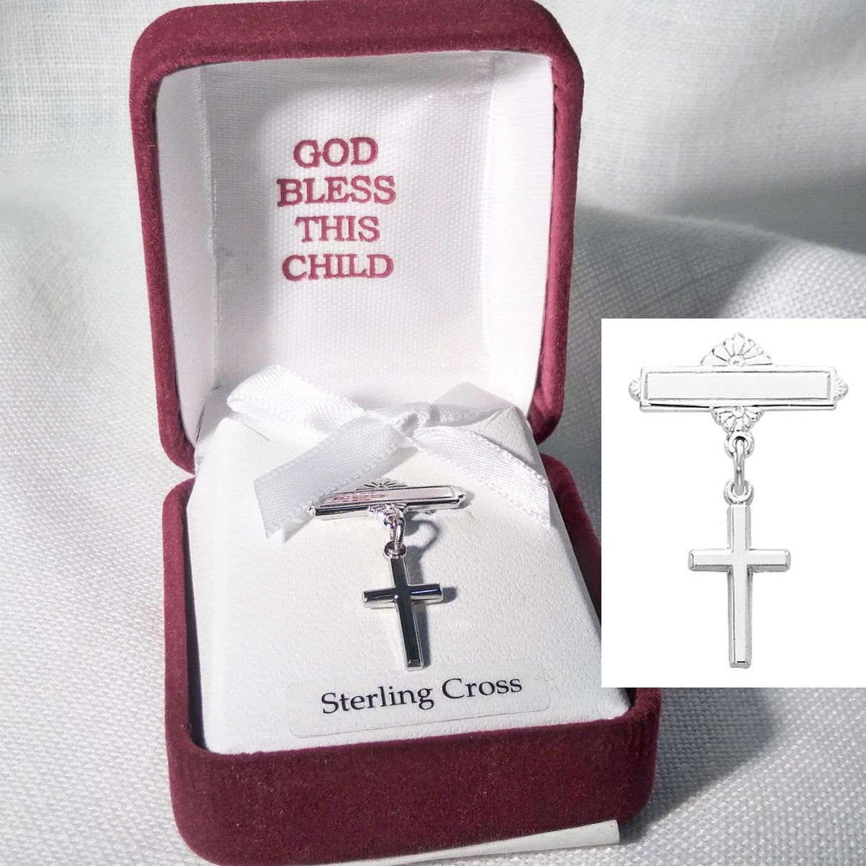 Sterling SIlver Cross Baby Pin  435LT
