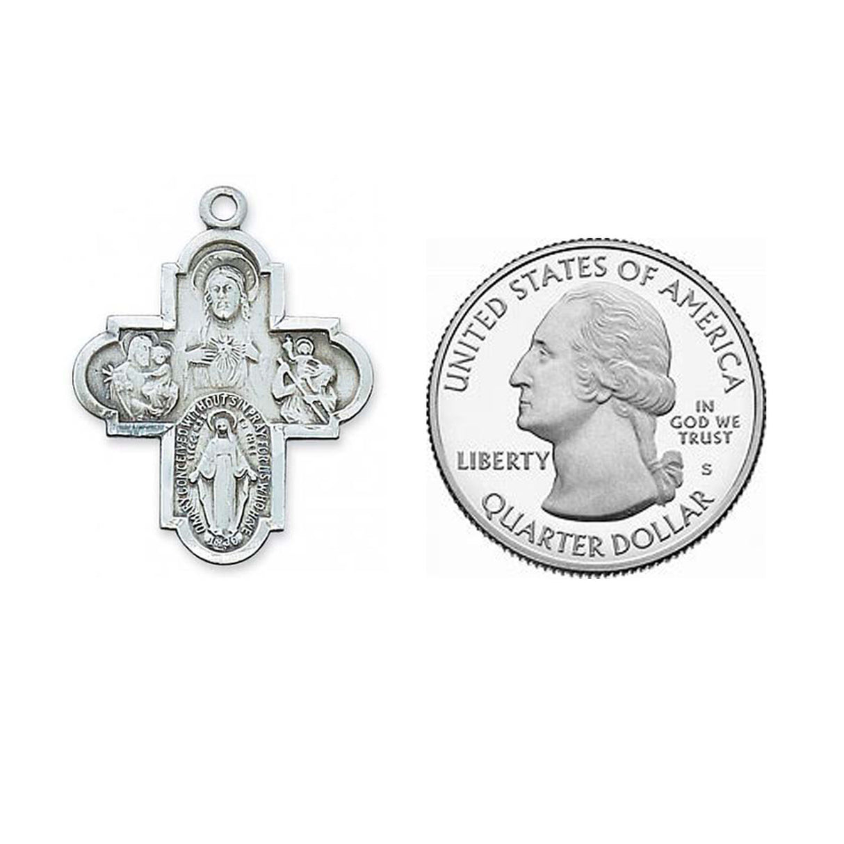 4 Way Sterling Silver Medal  L188