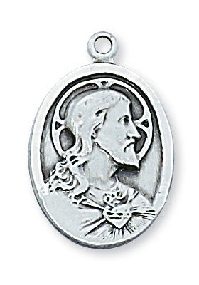Oval Sterling Silver Scapular Medal  L1914SC