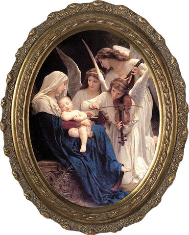 Song of the Angels Oval Framed 16x20 inch Canvas
