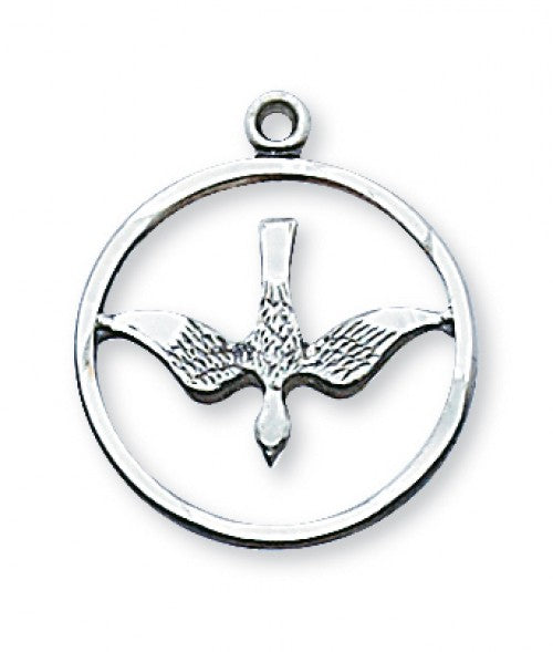 Sterling Silver Cut-Out Dove Necklace  L369