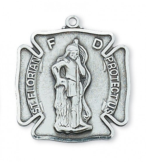 Saint Florian Fire Fighters Medal in Sterling Silver  L413