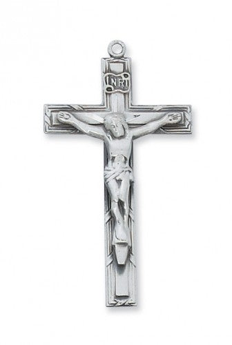 Traditional Sterling Silver Crucifix Necklace for Men   L6032