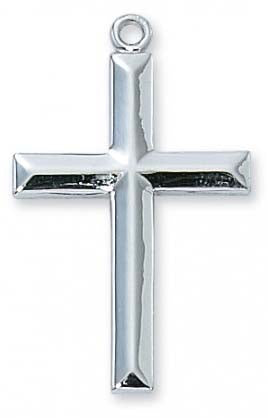 Silver Cross Pendant with Beveled Ends no. L7023