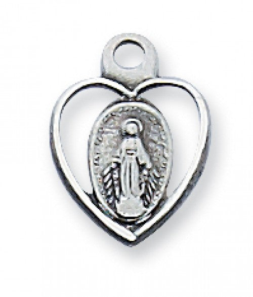 Miraculous Heart Sterling Silver Medal   LMH