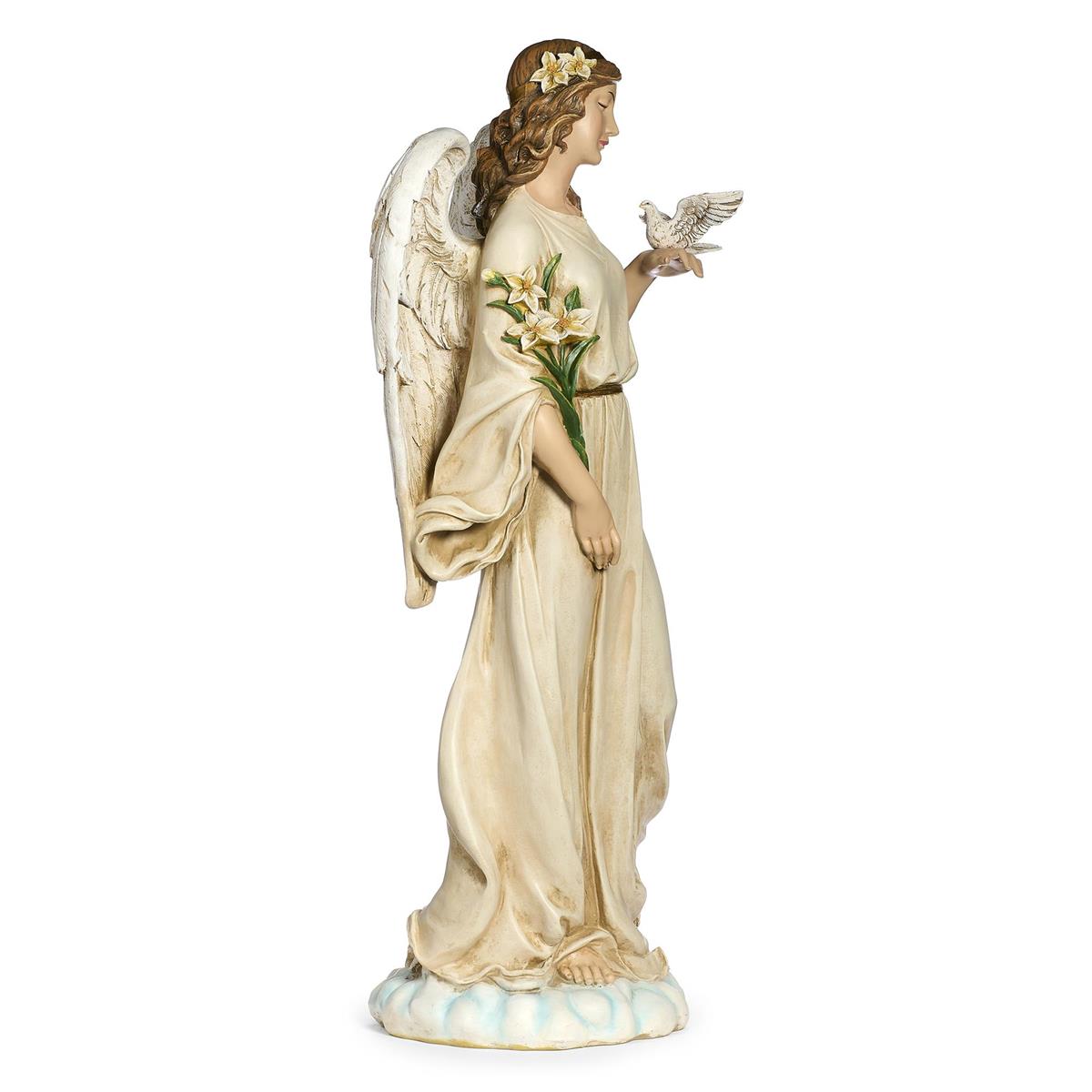 Garden Angel with Dove Statue - 24 inch