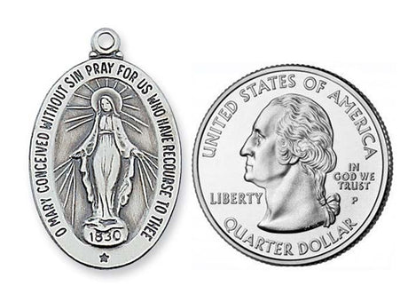 Oval Miraculous Medal in Sterling  L461MI