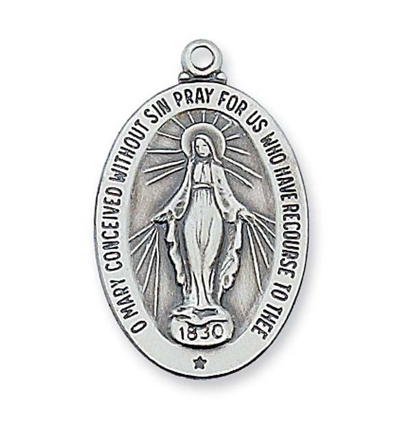 Oval Miraculous Medal in Sterling  L461MI