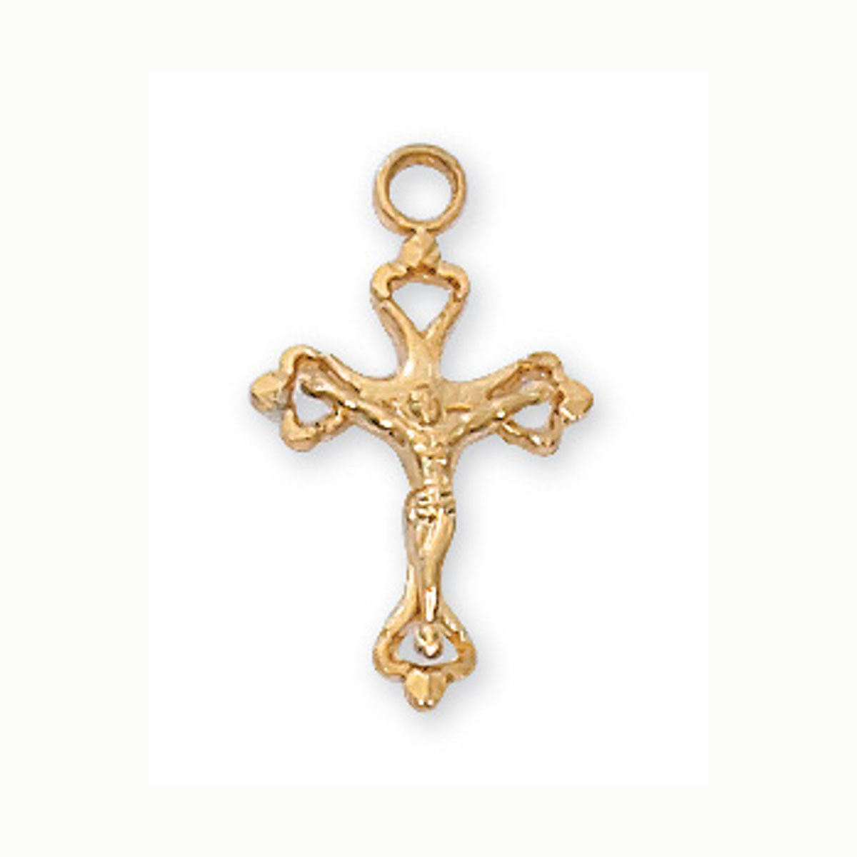 Gold over Sterling Silver 1/2 inch Crucifix  for Baby J8017BT