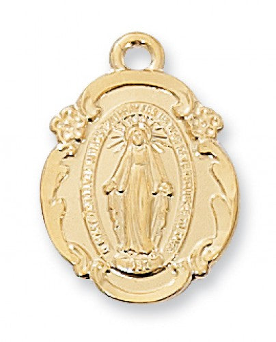 Gold over Sterling Silver Miraculous Medal  J1821MI