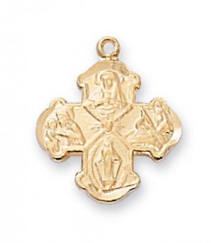 Gold over Silver Small 4-Way Medal  J28