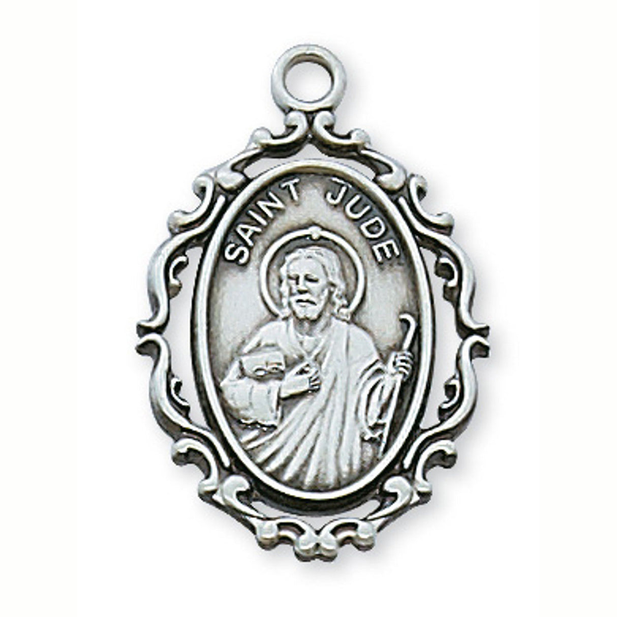 Sterling St Jude Pendant with Fancy Edge- L621JU