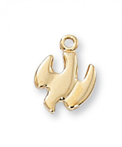 Petite Dove Shaped Gold over Silver Pendant  J423