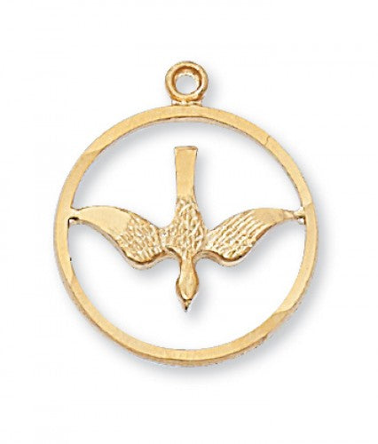 Gold over Sterling Cut-Out Dove Necklace  J369