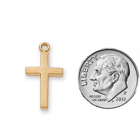 Small Gold over Silver Cross  J6099