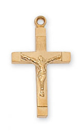 Gold over Sterling Silver Crucifix Pendant  J8015