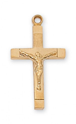 Gold over Sterling Silver Crucifix Pendant  J8015