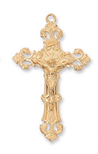 18Kt Gold over Sterling Silver Crucifix  J5017