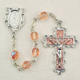 October Birthstone Rosary with Rose Beads & Crucifix