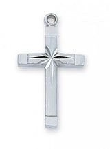 Engraved Sterling Silver Cross Necklace   L8062