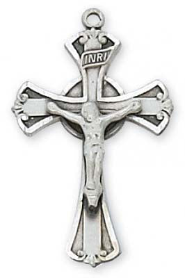 Silver Crucifix Necklace   L8051