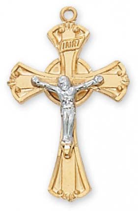 Tu-tone Crucifix Necklace no. JT8051