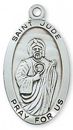 Saint Jude Oval Medal in Sterling Silver  L550JU