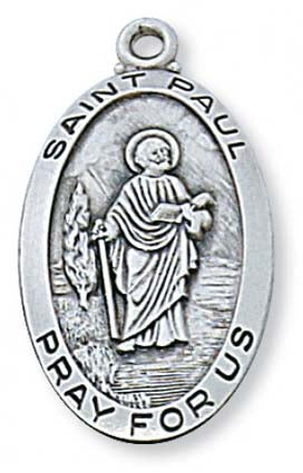 Saint Paul the Apostle Oval Medal in Streling Silver  L550PL
