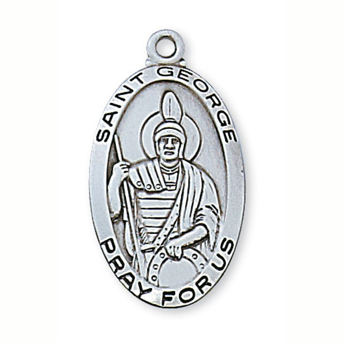 Sterling Silver Oval St George Necklace L550GE
