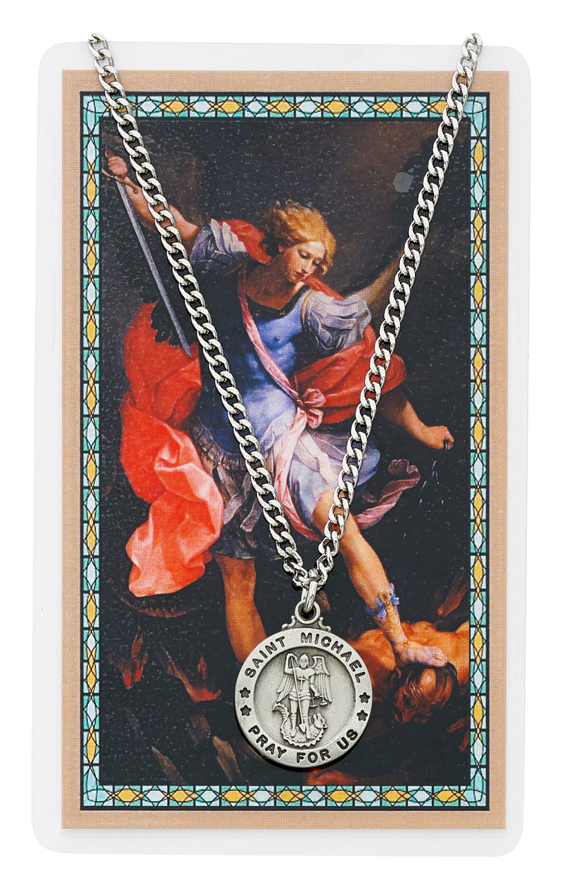 St Michael the Archangel Pendant and Holy Card Set