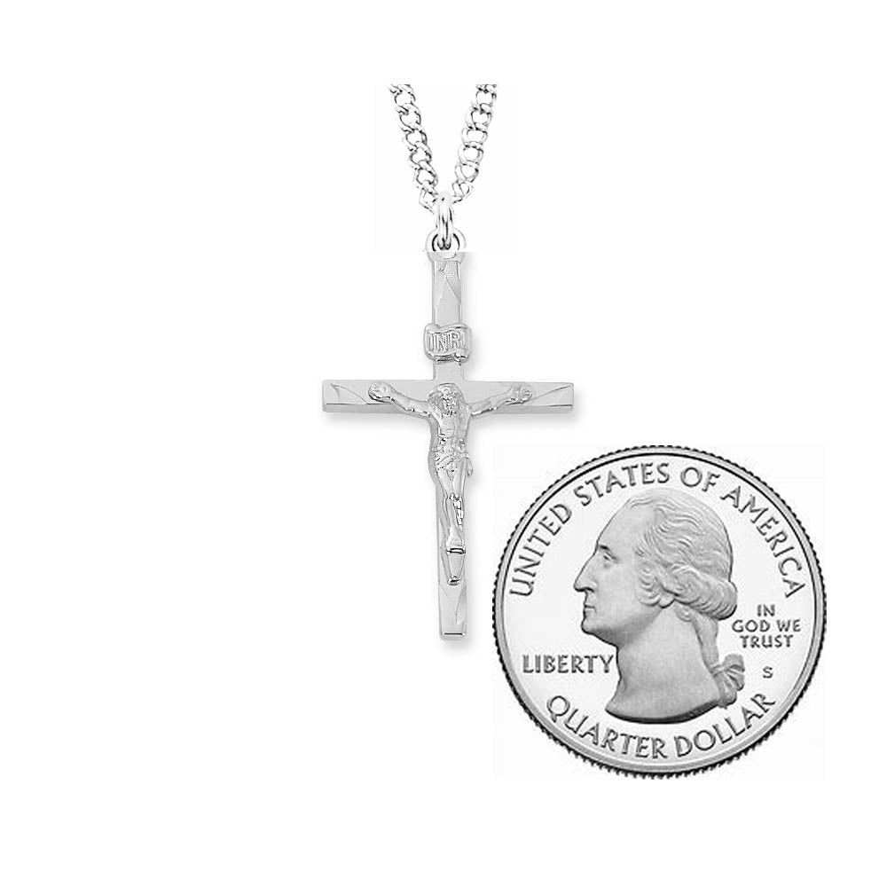 STERLING SILVER CRUCIFIX 24 INCH CHAIN L8086