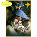 Personalized Tender Holy Family Boxed Christmas Cards 50ct
