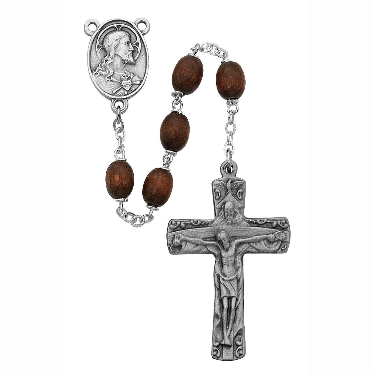 Brown Wood Trinity Rosary R392DF