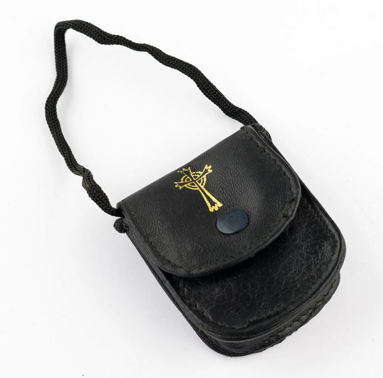 Small Black Leather Burse with Gusset 9561