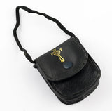 Small Black Leather Burse with Gusset 9561