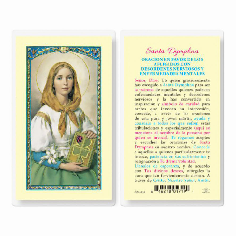 Oracion al Santa Dymphna Holy Card