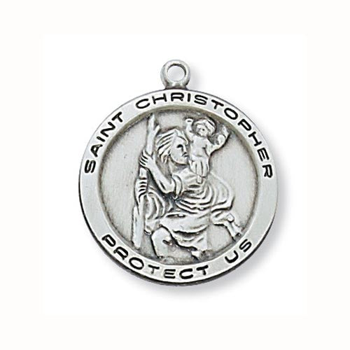 Saint Christopher Sterling Round Medal  L515CH
