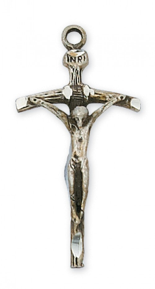 SS Papal Crucifix 18 in Stainless Steel Chain L9040