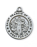 Saint Francis of Assisi Sterling Round Medal   L600FR