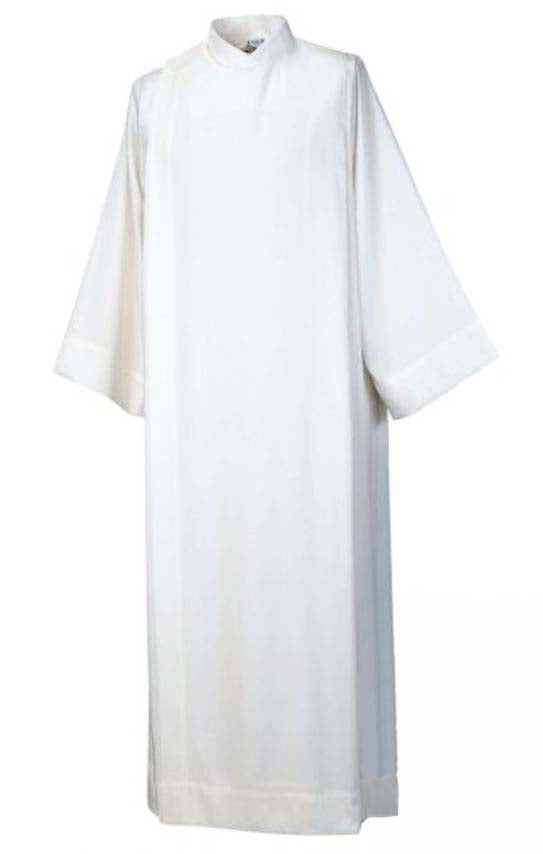 White Front Wrap Alb with Velcro Closure 424