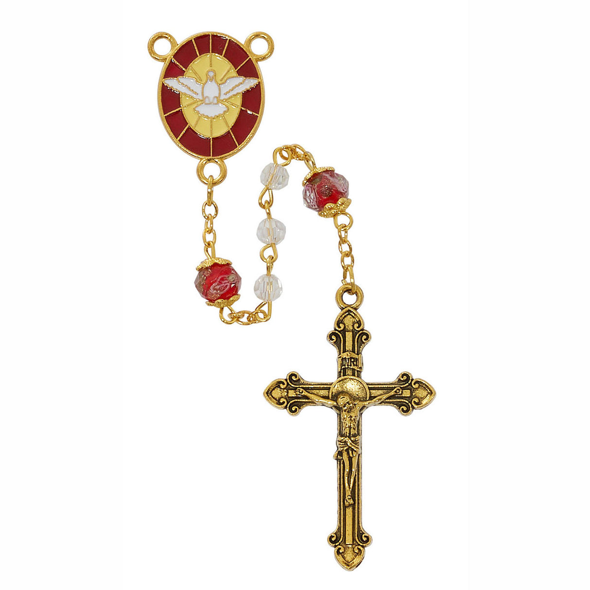 Red & Gold Confirmation Rosary P624R