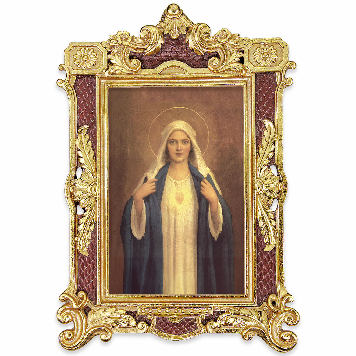 Immaculate Heart by Chambers Gold-Leaf & Burgundy Frame 4605-209