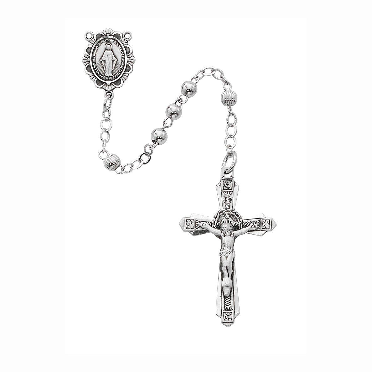 4mm All Sterling Silver Rosary  no. R547LF