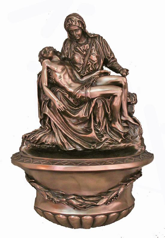 Bronze Pieta Holy Water Font